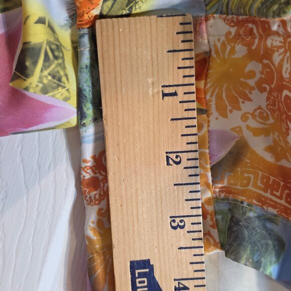 VTG Body Glove Board Shorts Womens Size Large Floral Tropical Orange Pockets - Picture 9 of 9